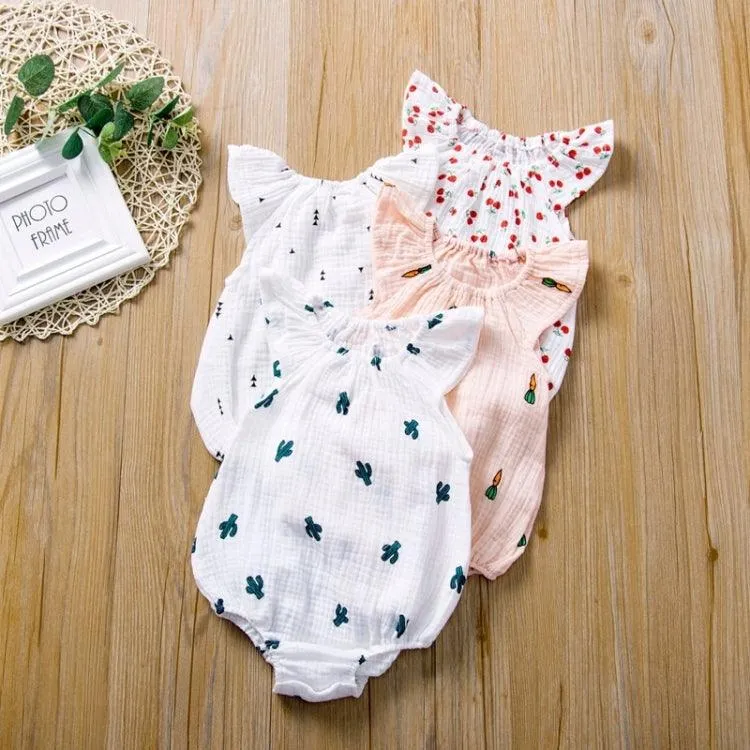 Adorable Cartoon Print Jumpsuit for Baby Girls