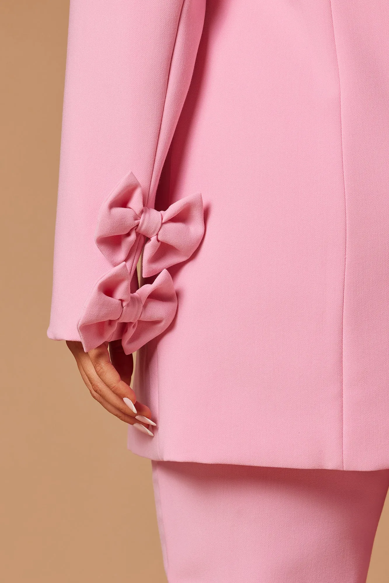 Alana Bow Blazer - Pink