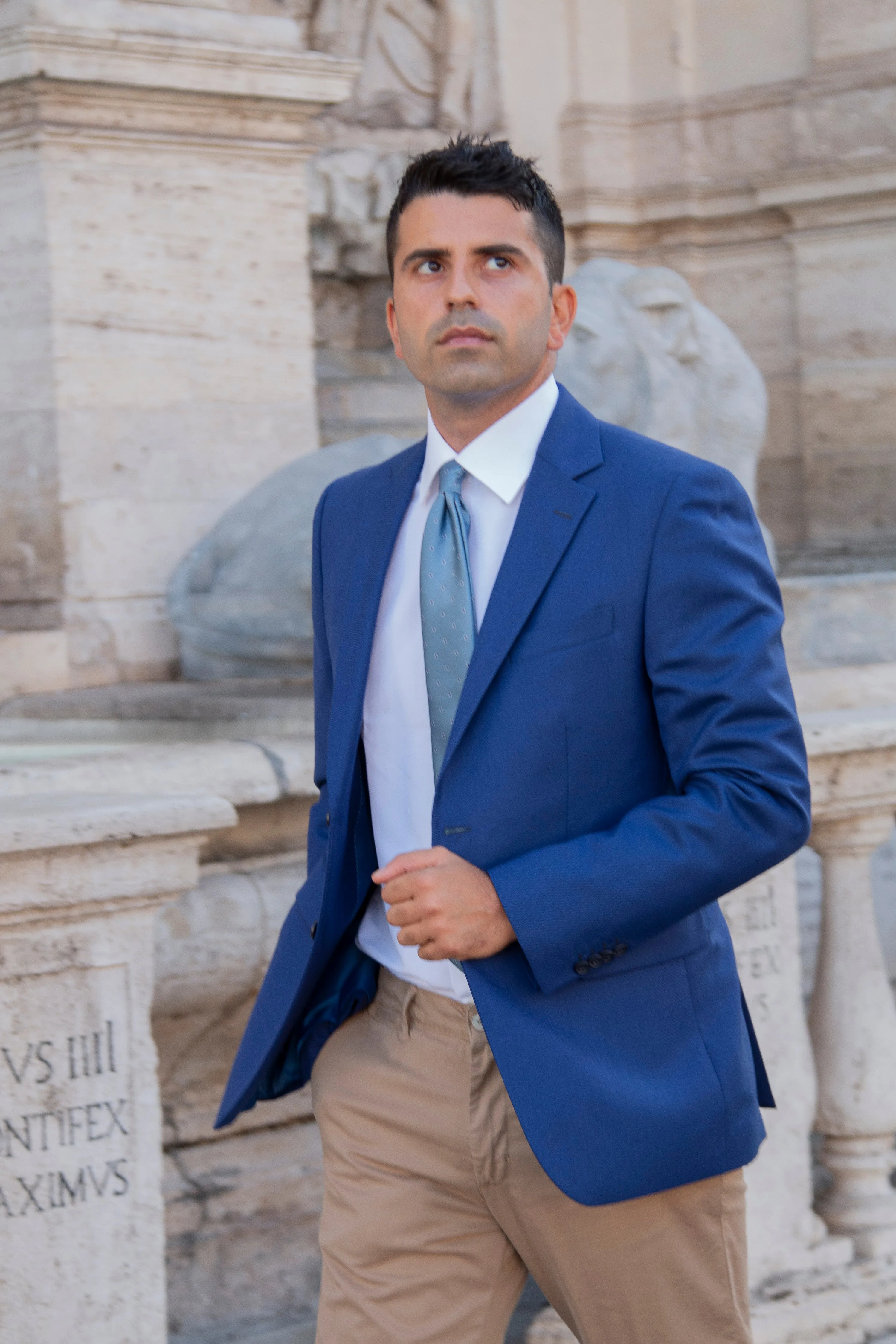 Blue Cool Wool Blazer