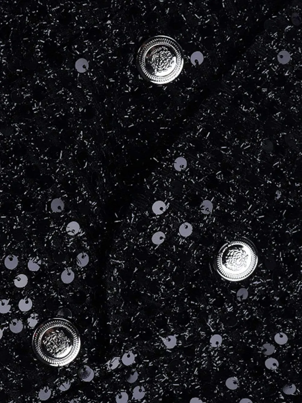 Oversized Double-Breasted Sequins Blazer-Dress