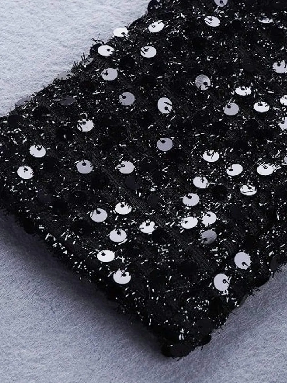 Oversized Double-Breasted Sequins Blazer-Dress
