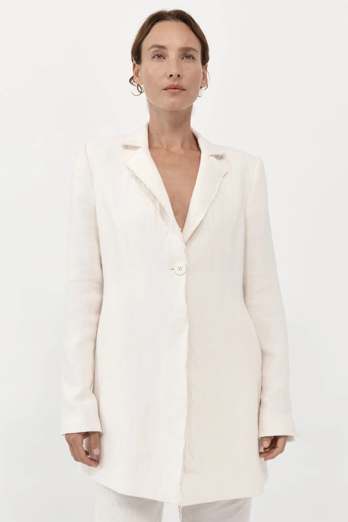 Raw Edge Blazer - Ivory